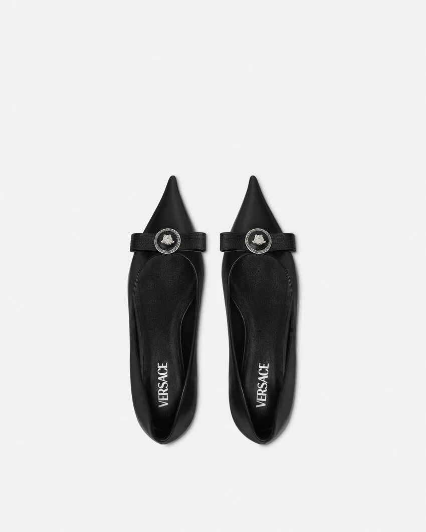 Versace Gianni Ribbon Ballerinas