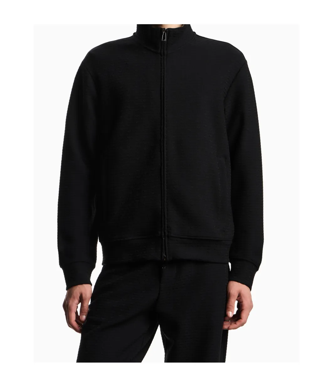 Textured Zip-Up Sweatshirt