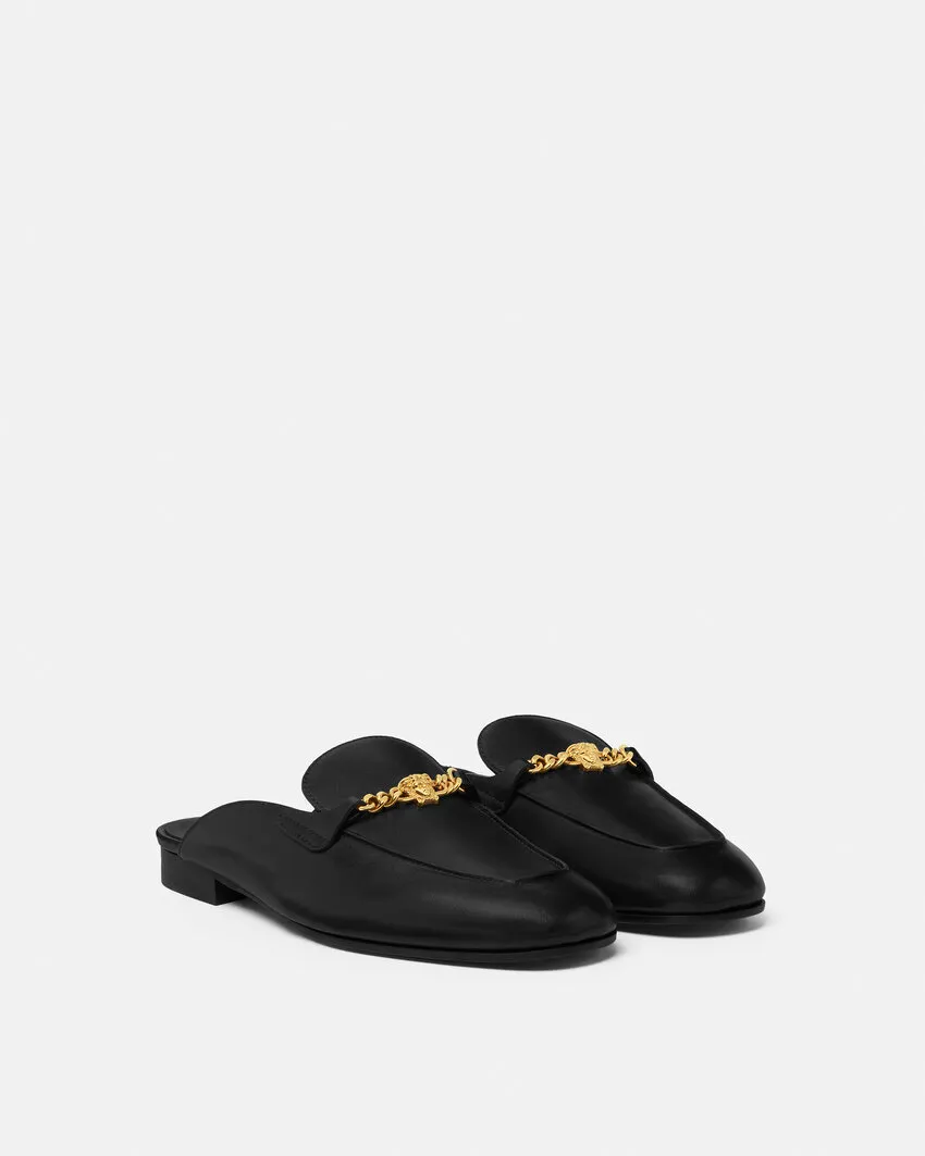 Versace Medusa Round-Toe Slippers
