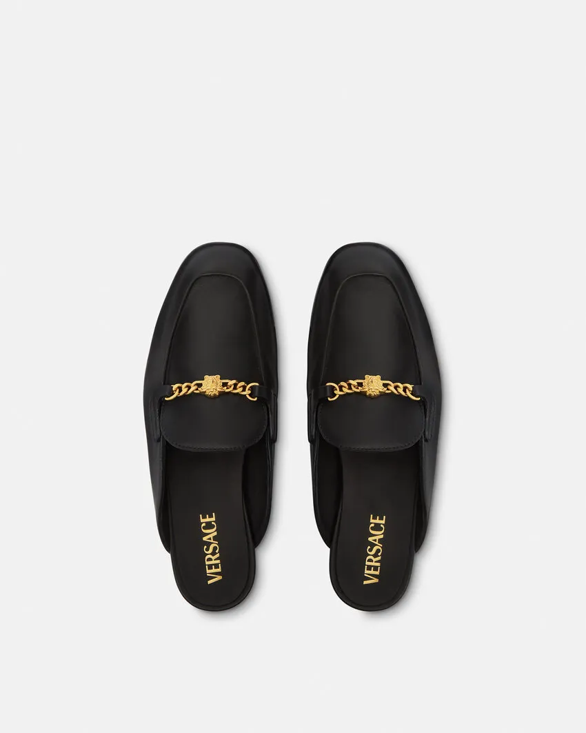Versace Medusa Round-Toe Slippers