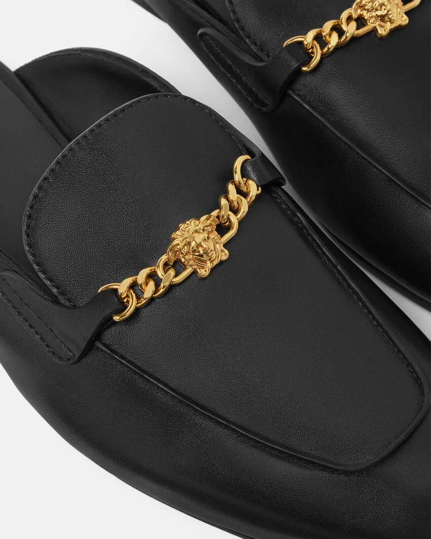 Versace Medusa Round-Toe Slippers