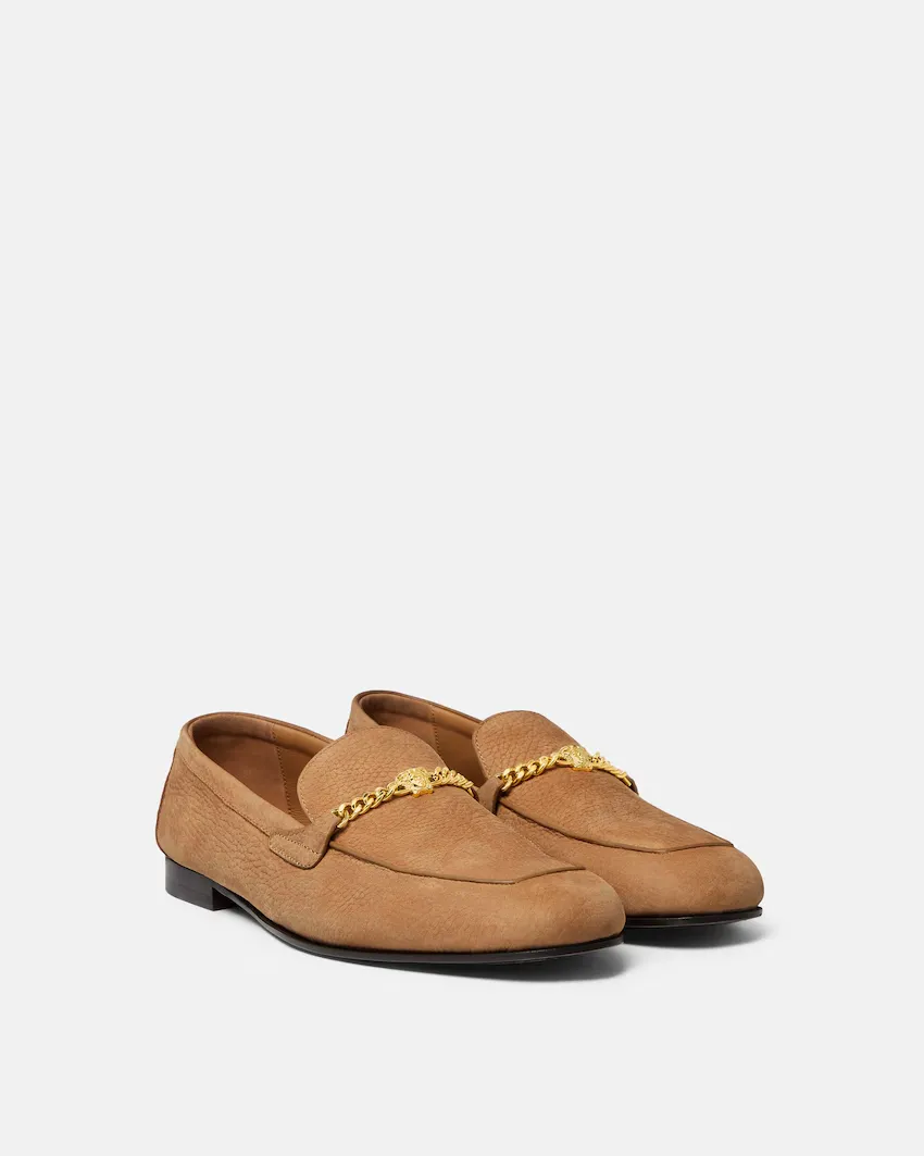 Versace Medusa Round-Toe Loafers