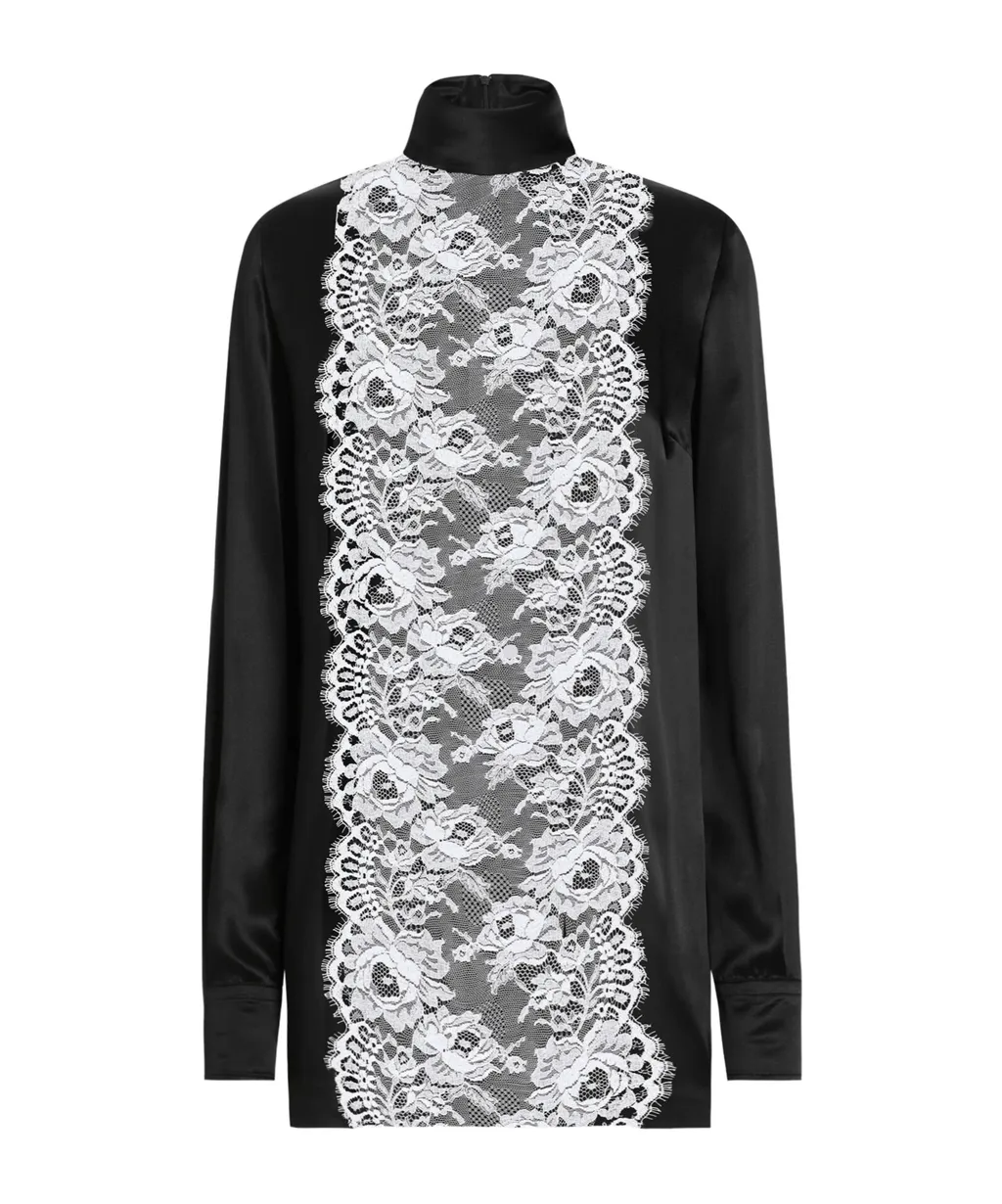 Lace-Appliqué Blouse