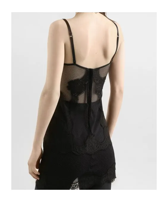 Lace-Trimmed Short Dress