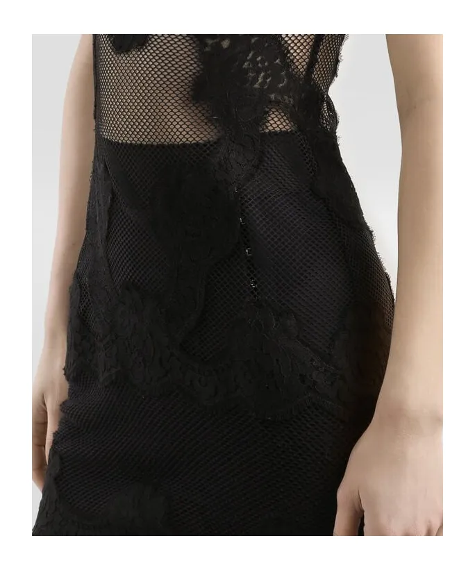 Lace-Trimmed Short Dress