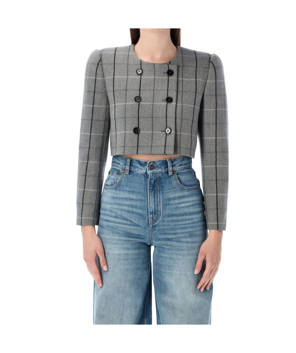 Chlo Cropped Checked Jacket
