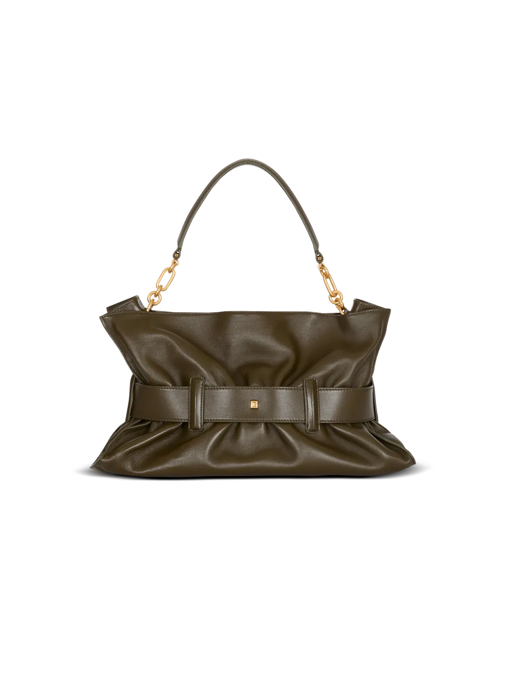Balmain Anthem Buckled Medium Shoulder Bag
