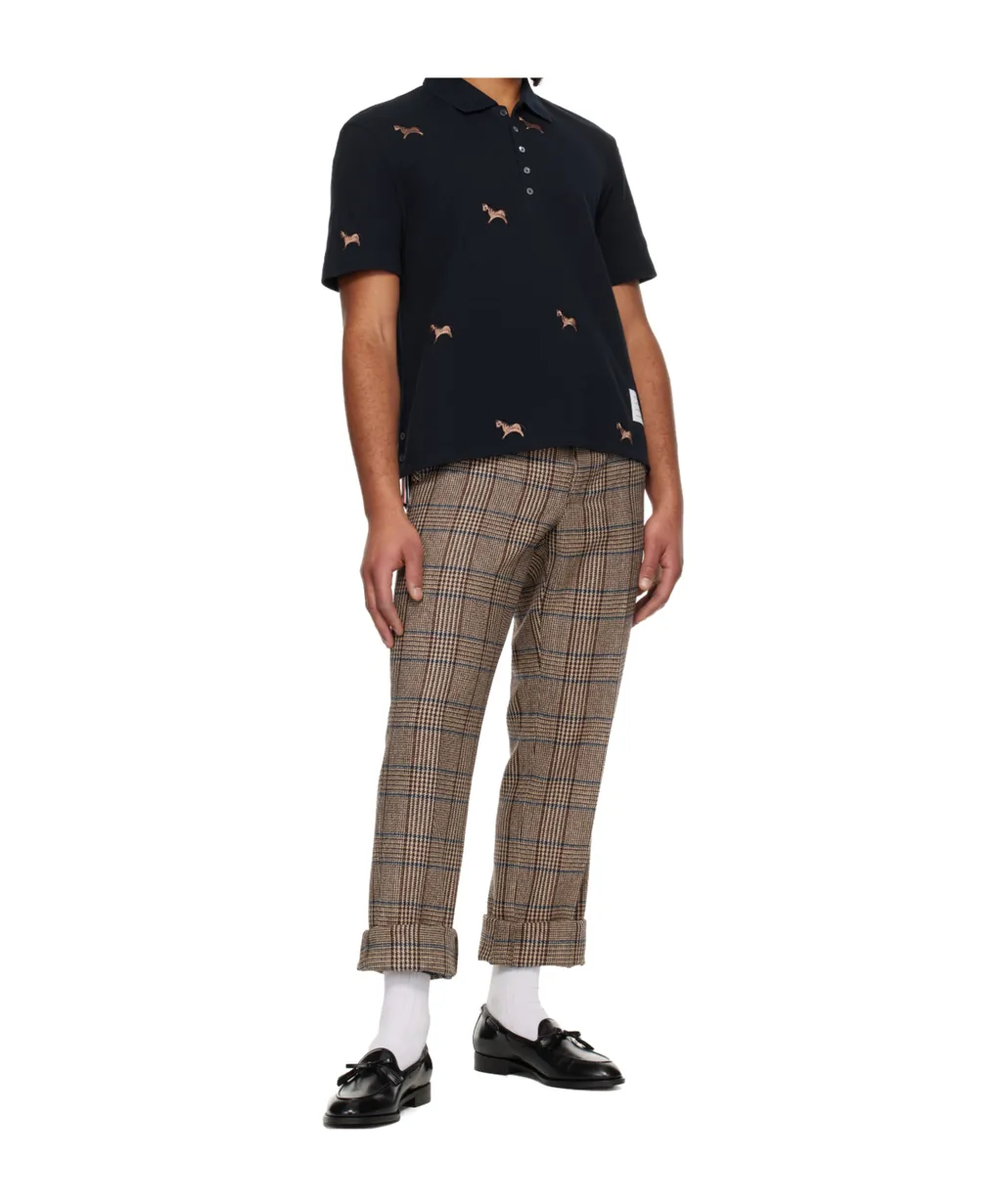 Thom Browne Lunar New Year Pique Horse Embroidery Polo Shirt