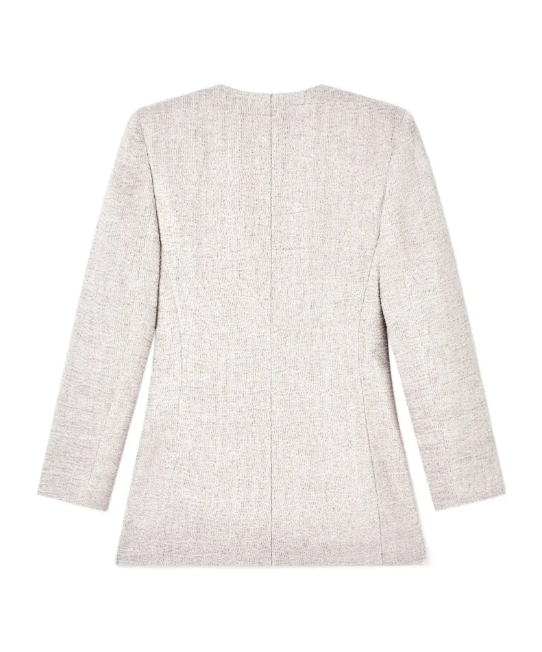 Linen, Viscose And Silk CrÊPe Single-Breasted Jacket