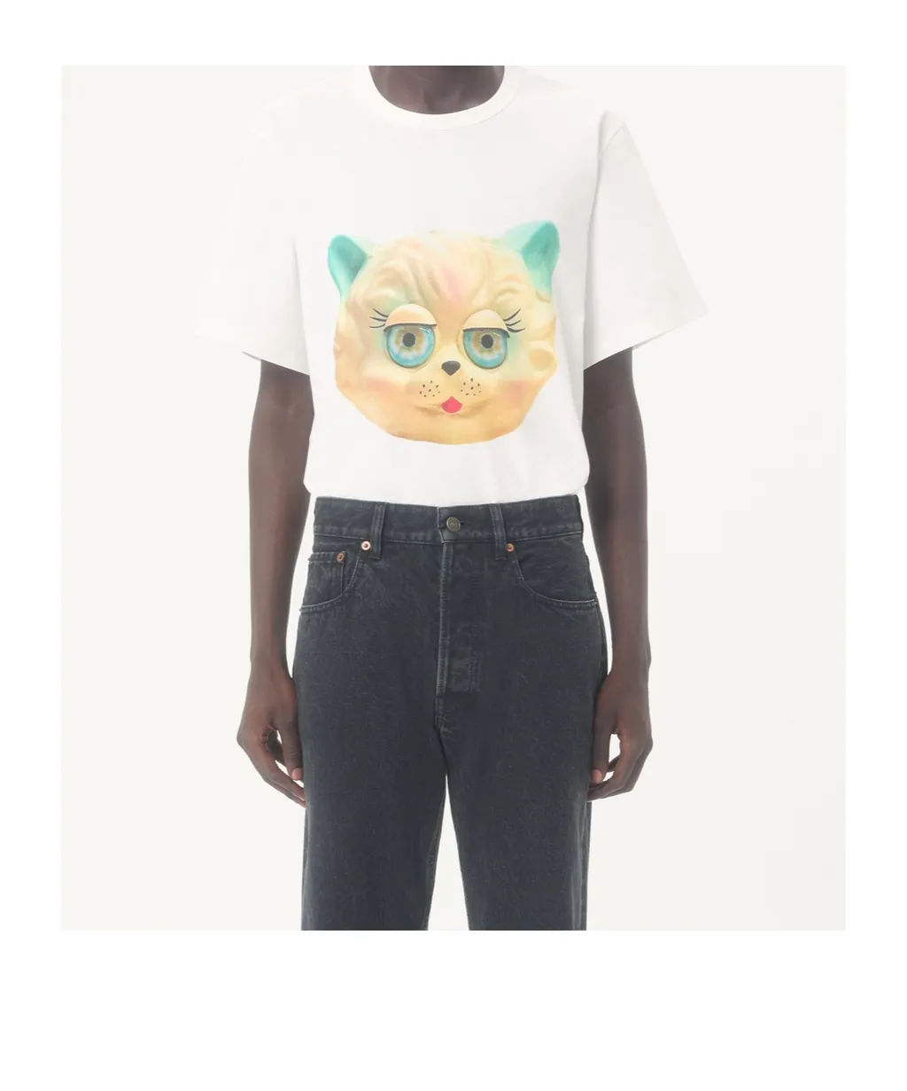 Valentino	Le Chat De La Maison-Printed Crewneck T-Shirt
