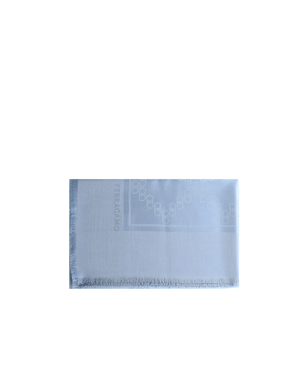 Ferragamo Logo Detail Fringed Scarf