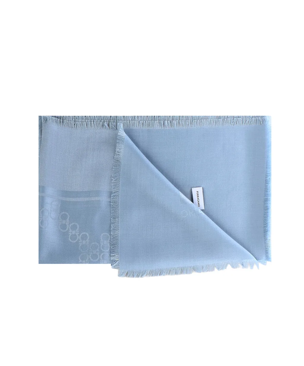 Ferragamo Logo Detail Fringed Scarf
