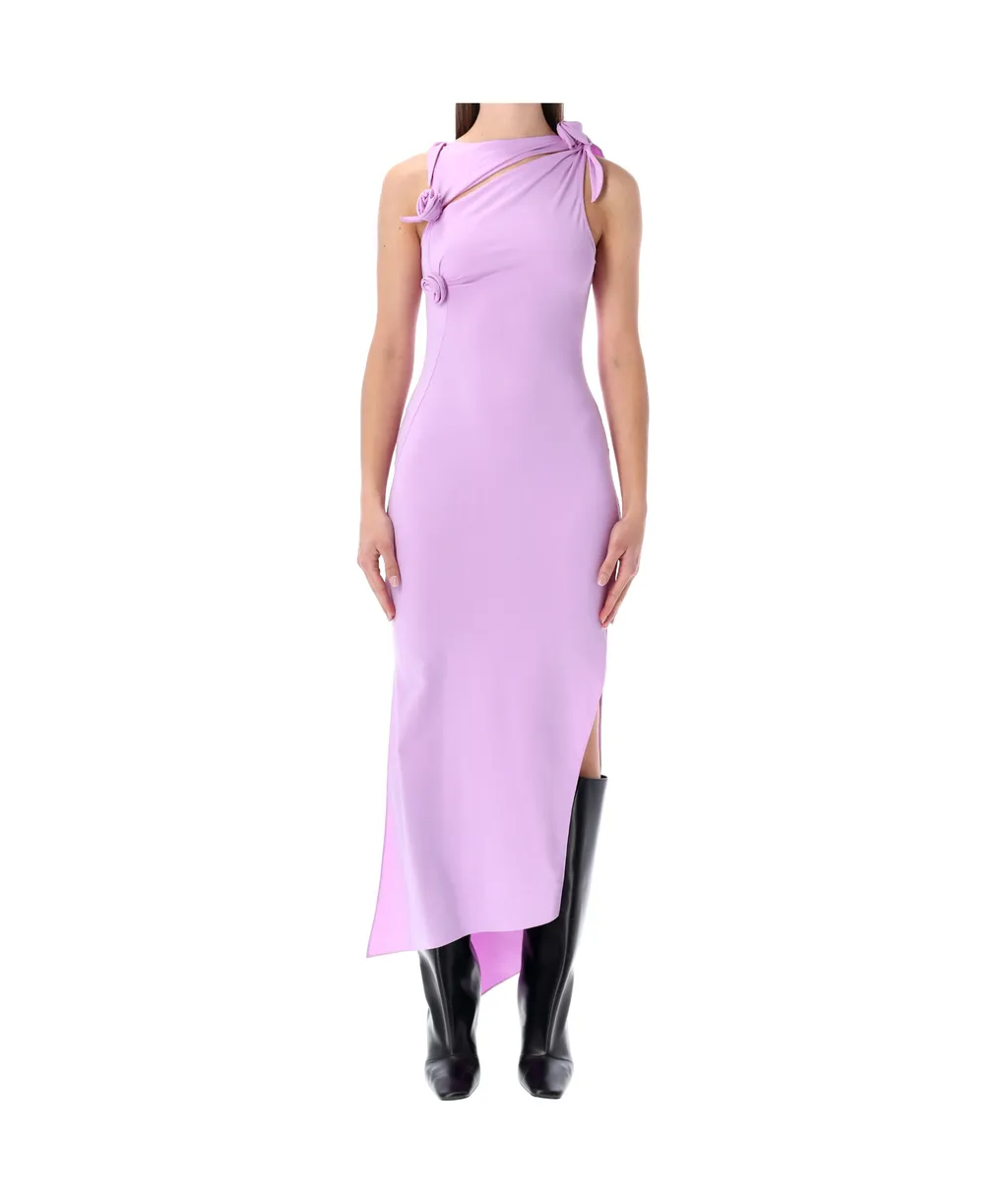 Coperni Flower-Detailed Sleeveless Midi Dress