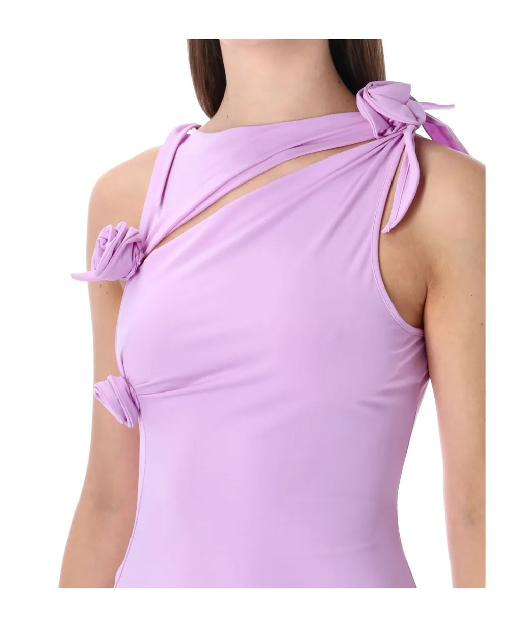 Coperni Flower-Detailed Sleeveless Midi Dress