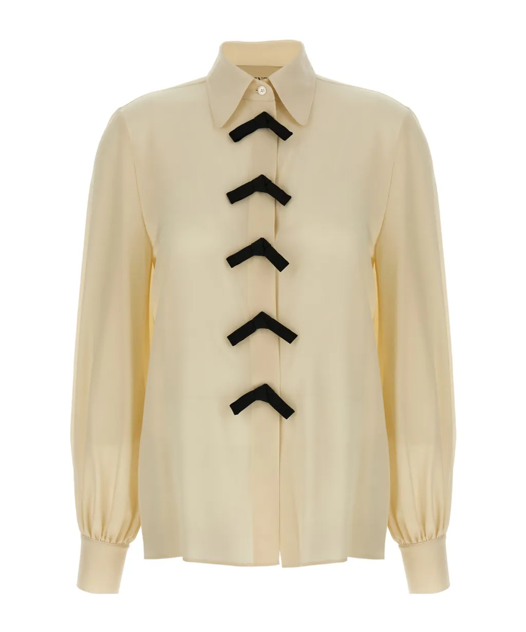 Valentino	Bow Detailed Button-Up Blouse