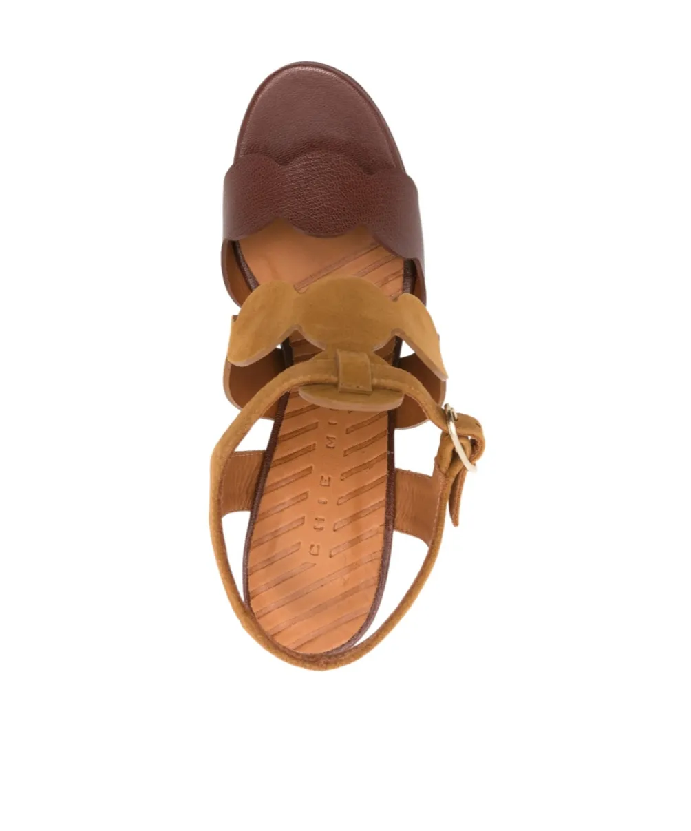 Chunky High-Heeled Sandals