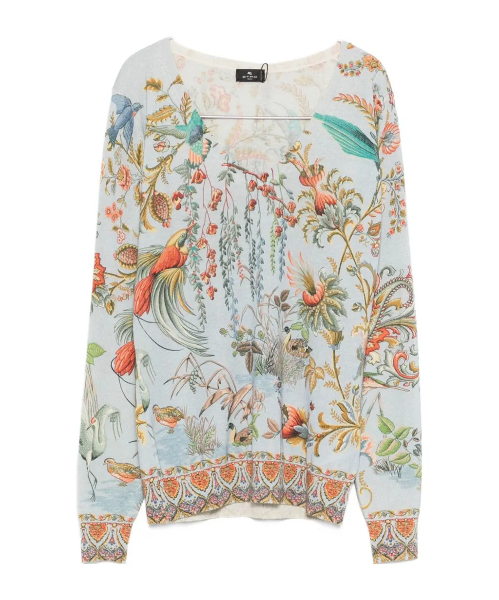 Floral-Patterned Sweater