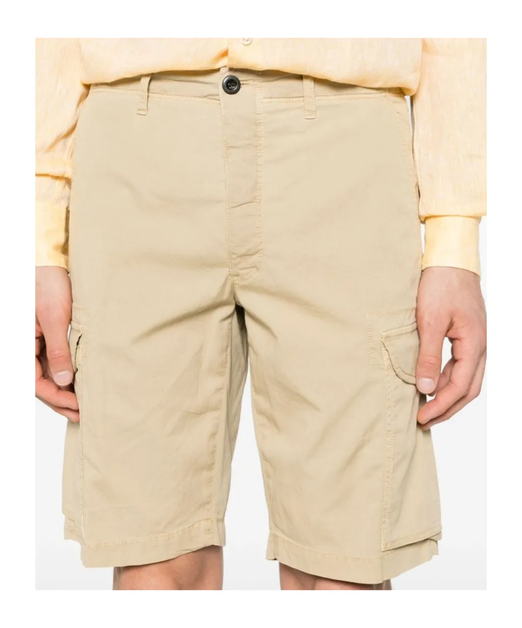 Textured Cotton Cargo Shorts