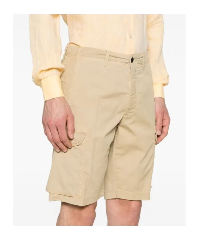 Textured Cotton Cargo Shorts