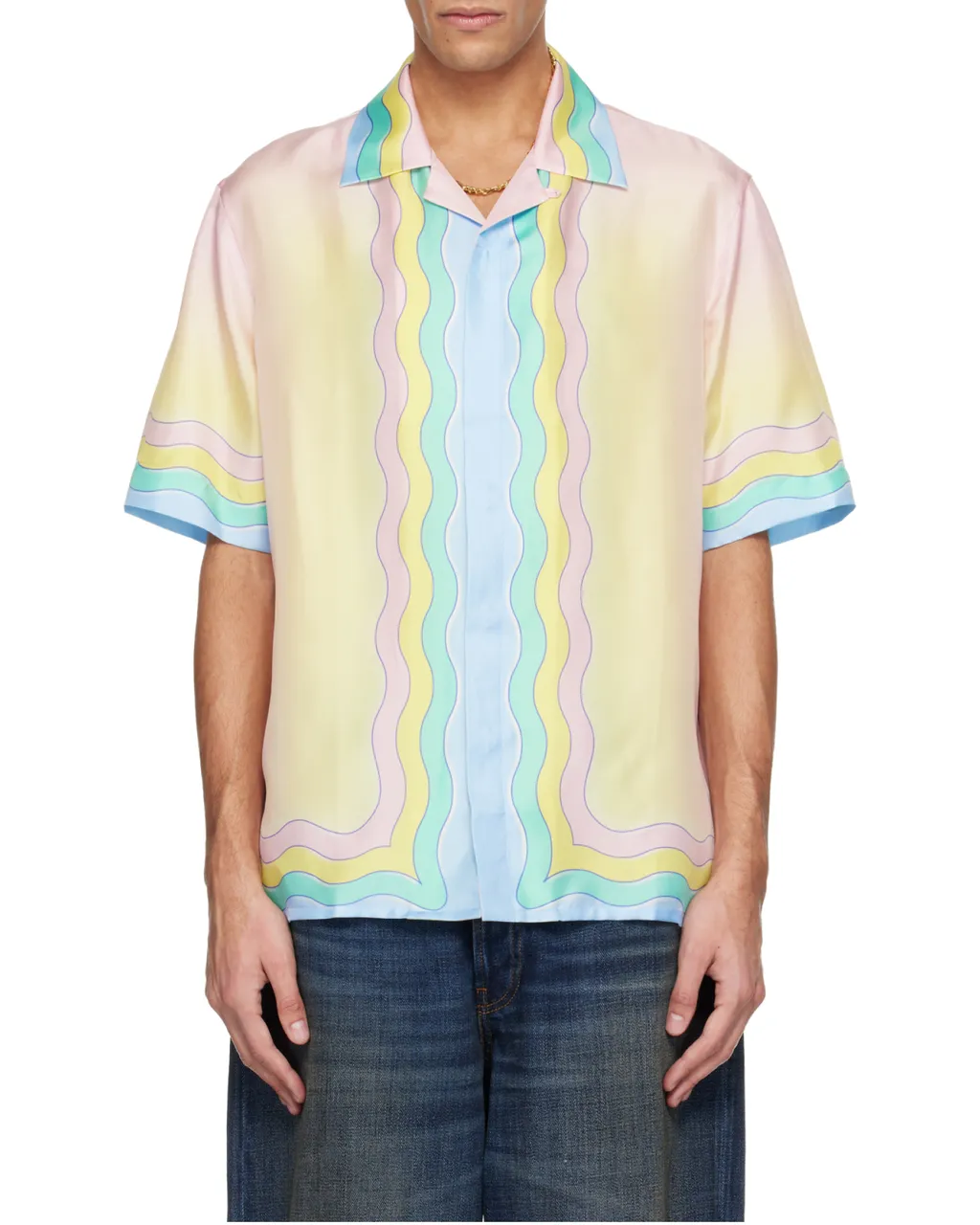 Casablanca Short-Sleeved Satin Shirt
