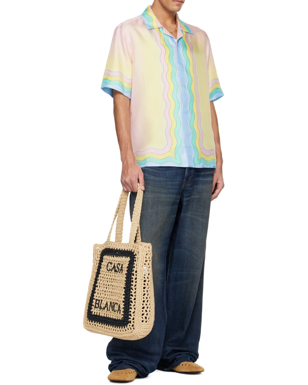 Casablanca Short-Sleeved Satin Shirt