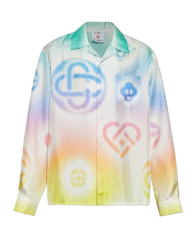 Casablanca Halftone Logo Long-Sleeved Shirt