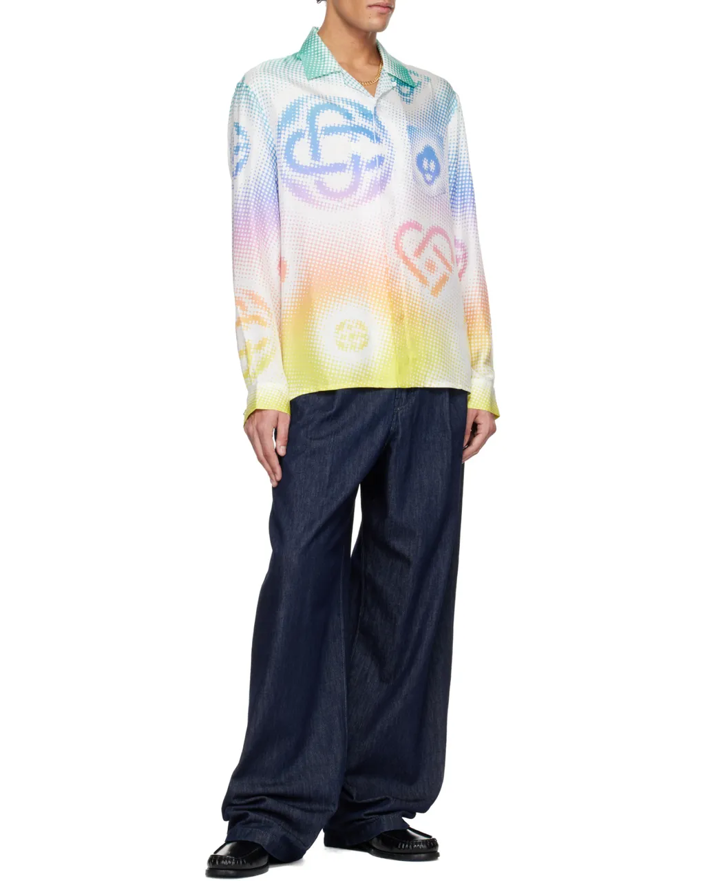 Casablanca Halftone Logo Long-Sleeved Shirt