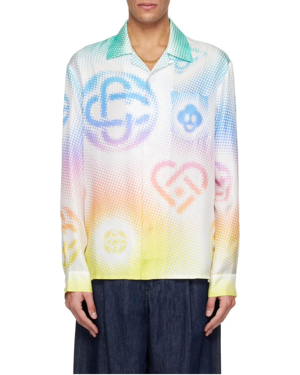 Casablanca Halftone Logo Long-Sleeved Shirt