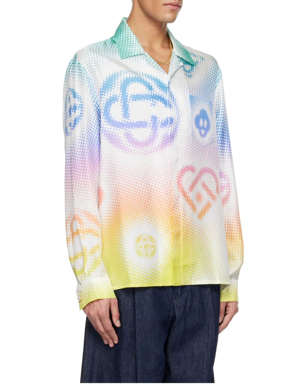 Casablanca Halftone Logo Long-Sleeved Shirt