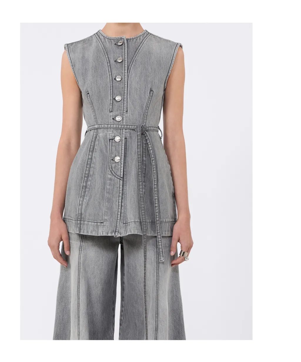 Sleeveless Denim Top