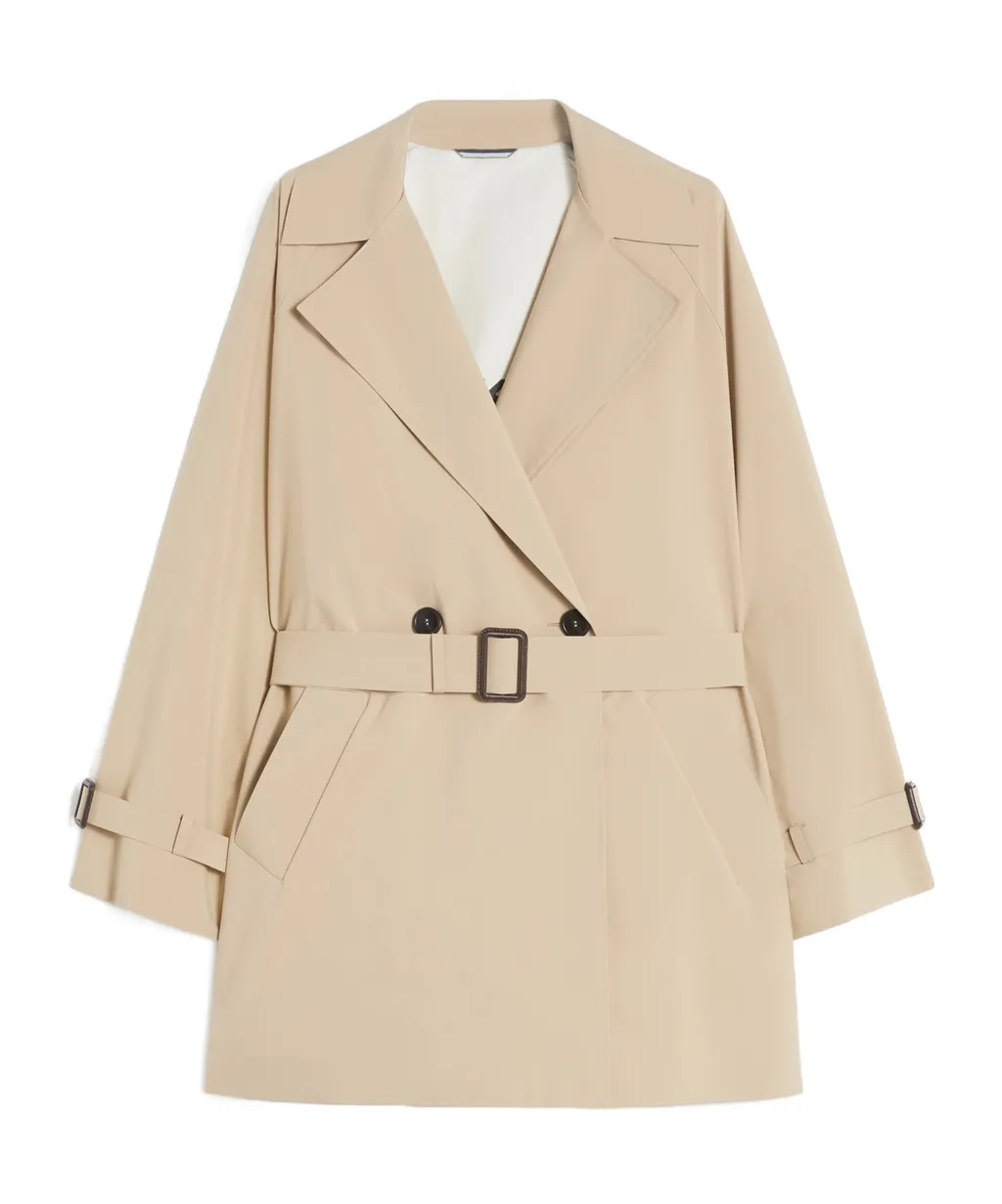 Short Waterproof Canvas Trench Coat