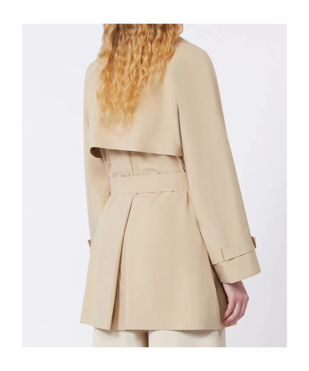 Short Waterproof Canvas Trench Coat