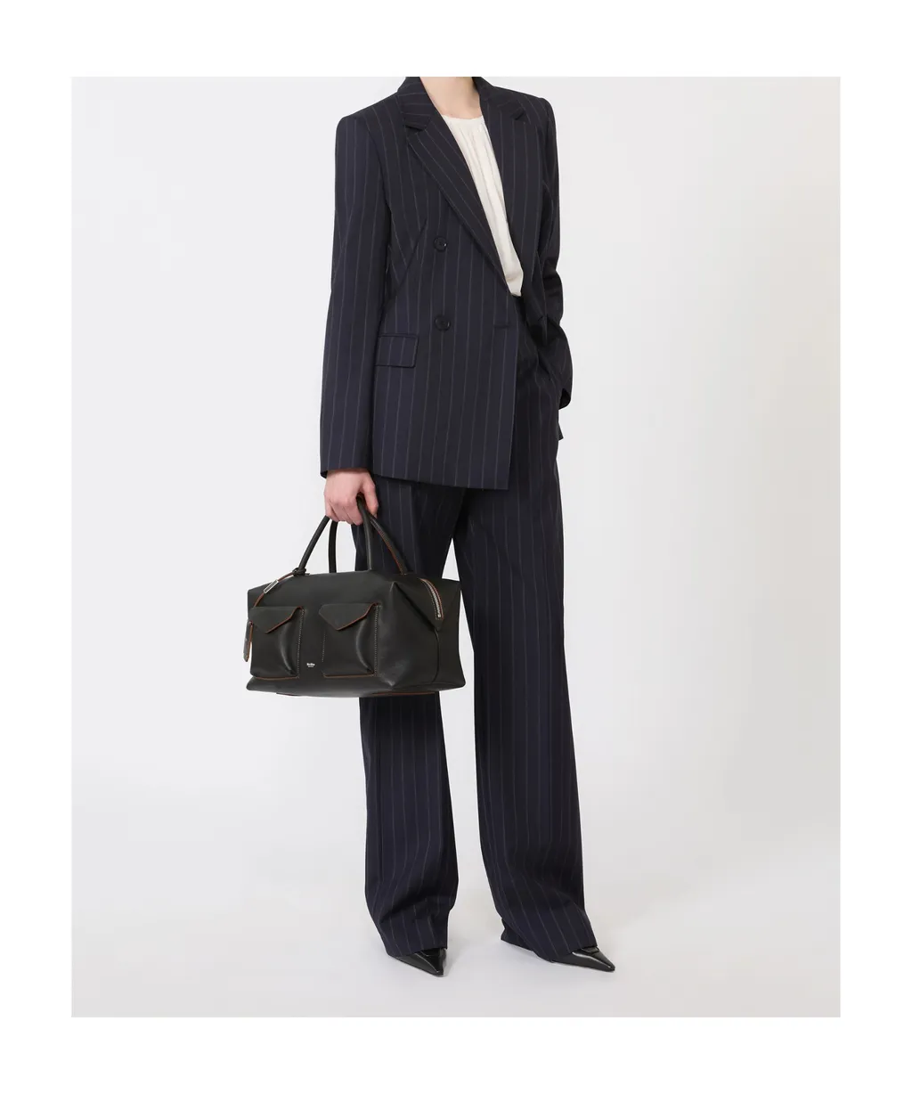 Pinstripe Wool Trousers