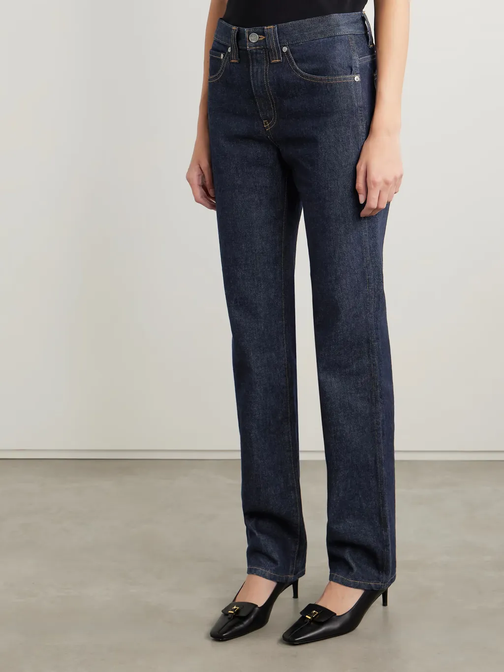Zip-Up Denim Jeans