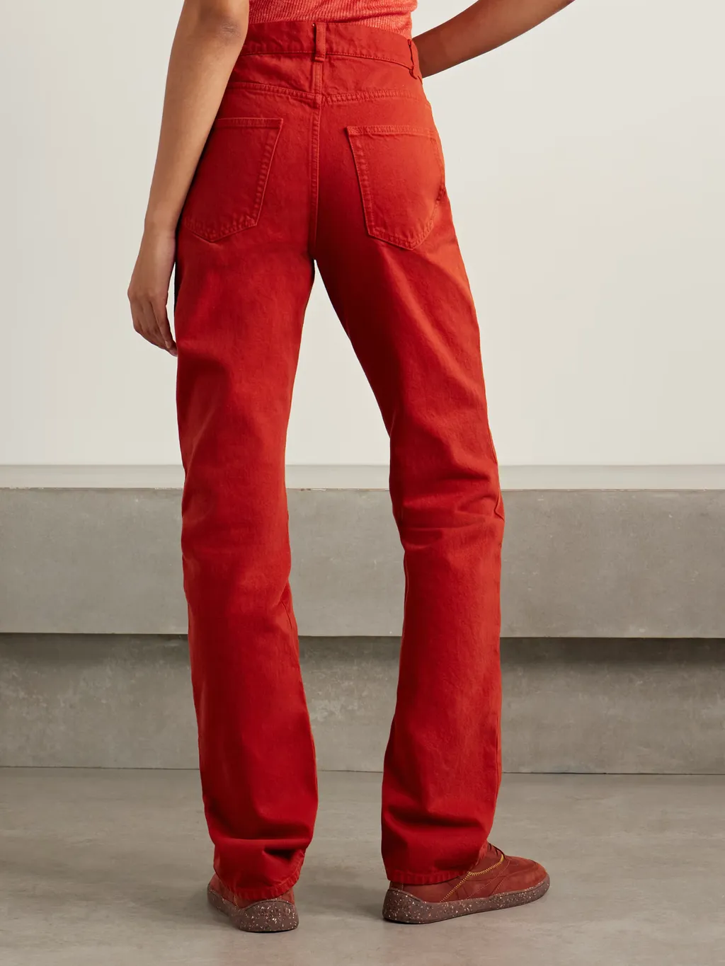 High-Waisted Straight Leg Jeans