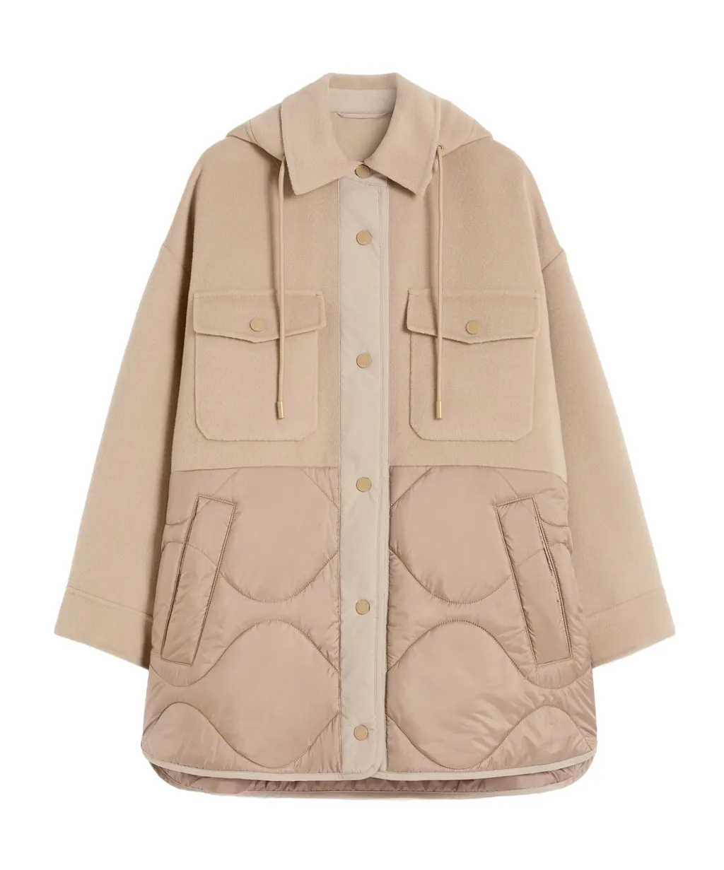 Padded Coat In Double-Sided Wool And Nylon