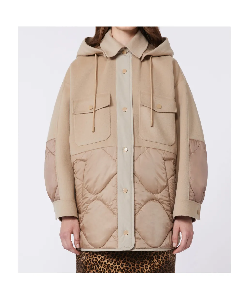 Padded Coat In Double-Sided Wool And Nylon
