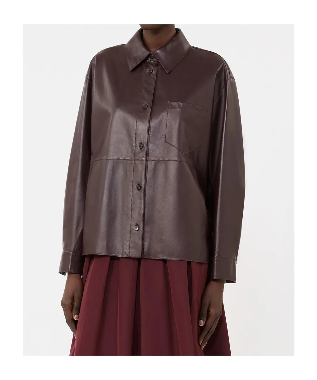 Long-Sleeved Leather Jacket
