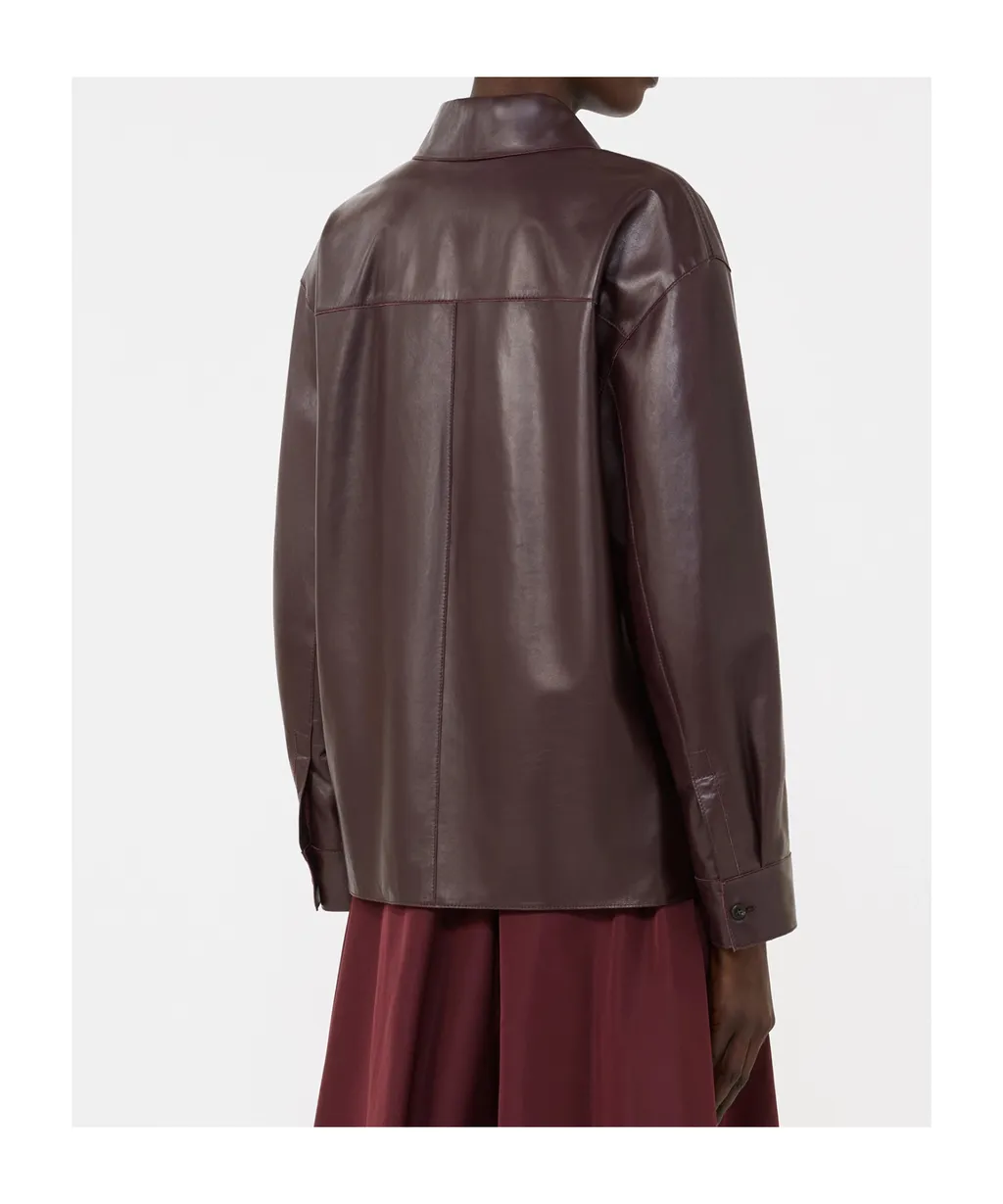 Long-Sleeved Leather Jacket