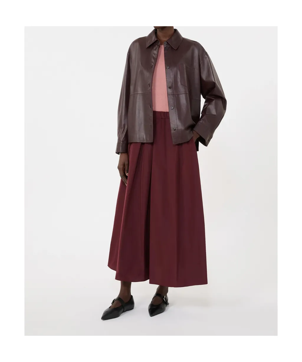 Long-Sleeved Leather Jacket