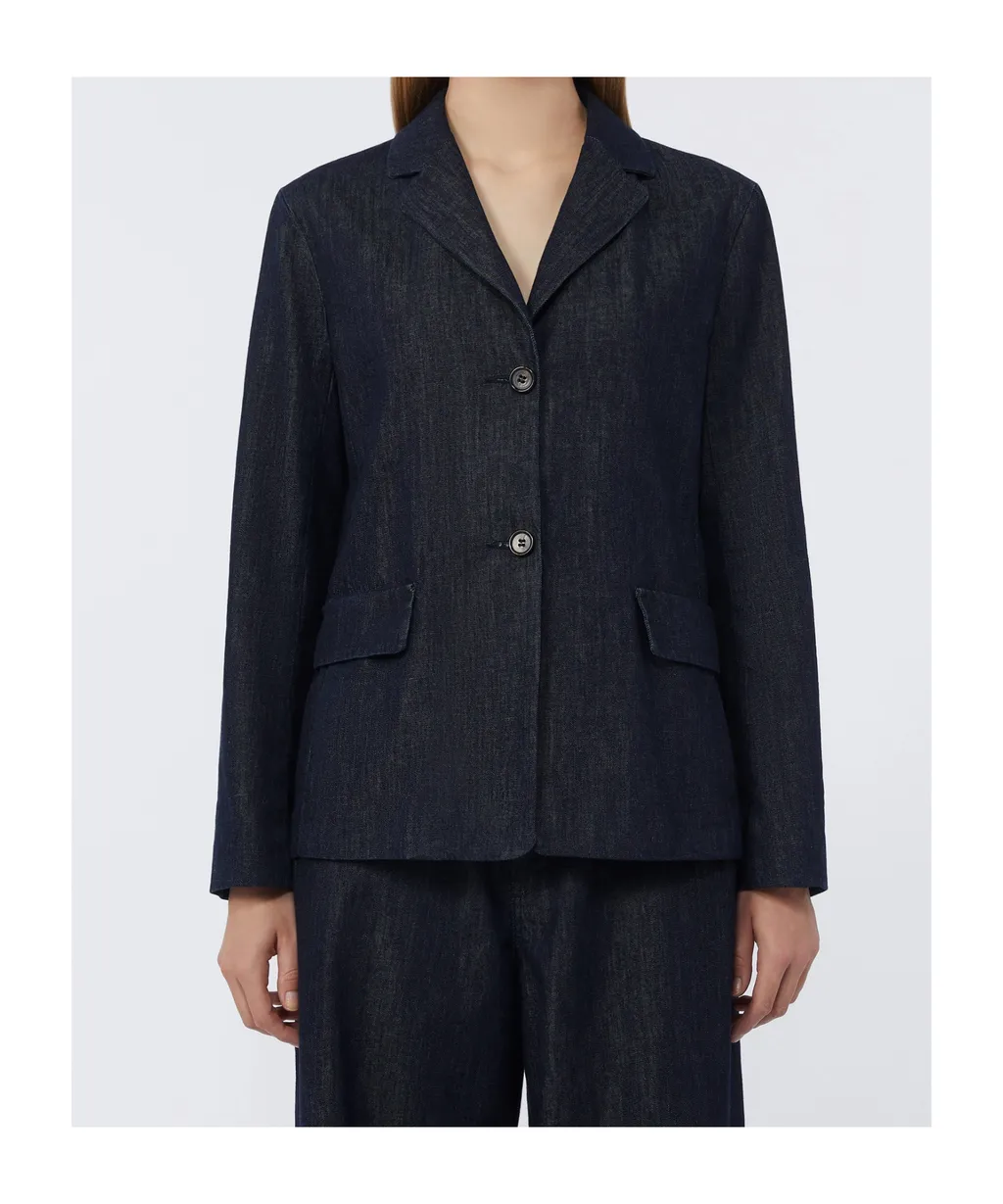 Single-Breasted Stretch Denim Jacket