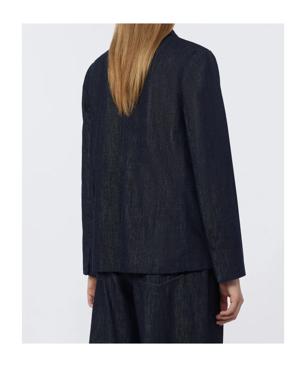 Single-Breasted Stretch Denim Jacket