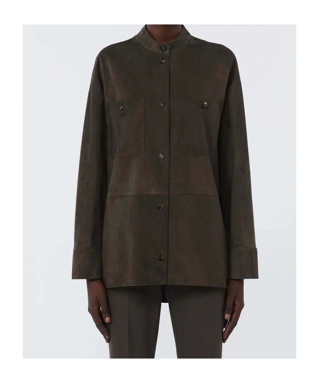 Long-Sleeved Leather Jacket