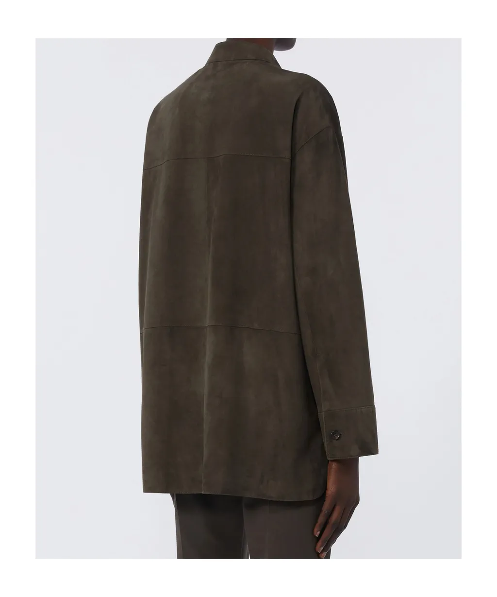Long-Sleeved Leather Jacket