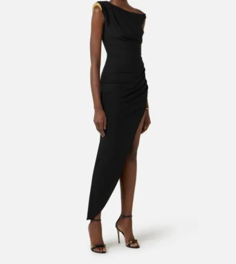 Elisabetta Franchi Jewel Shoulder Dress