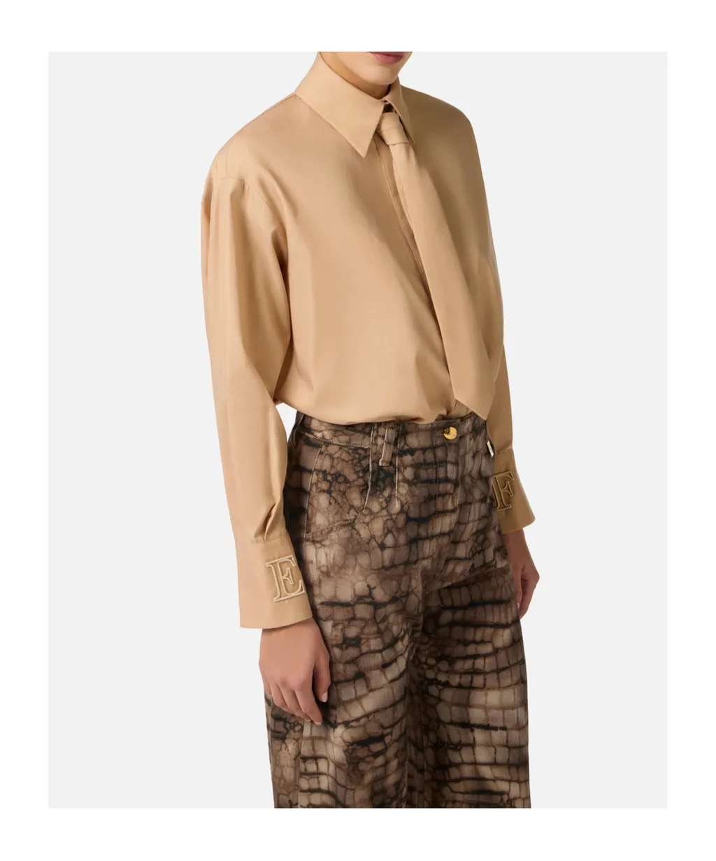 Elisabetta Franchi Tie Detailed Regular Fit Shirt