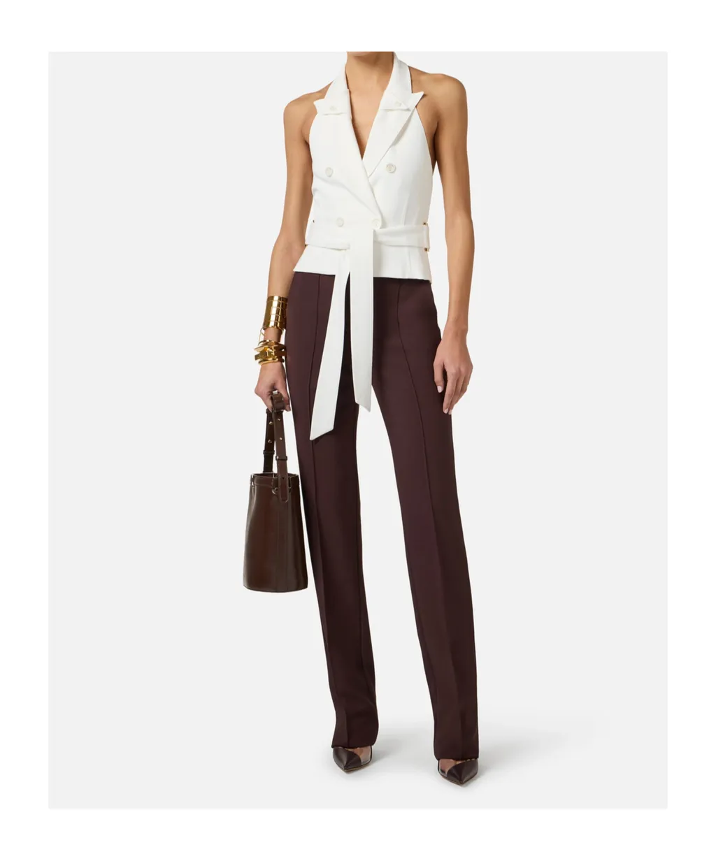 Elisabetta Franchi V-Neck Belted Vest