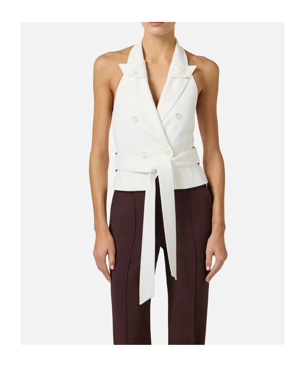 Elisabetta Franchi V-Neck Belted Vest