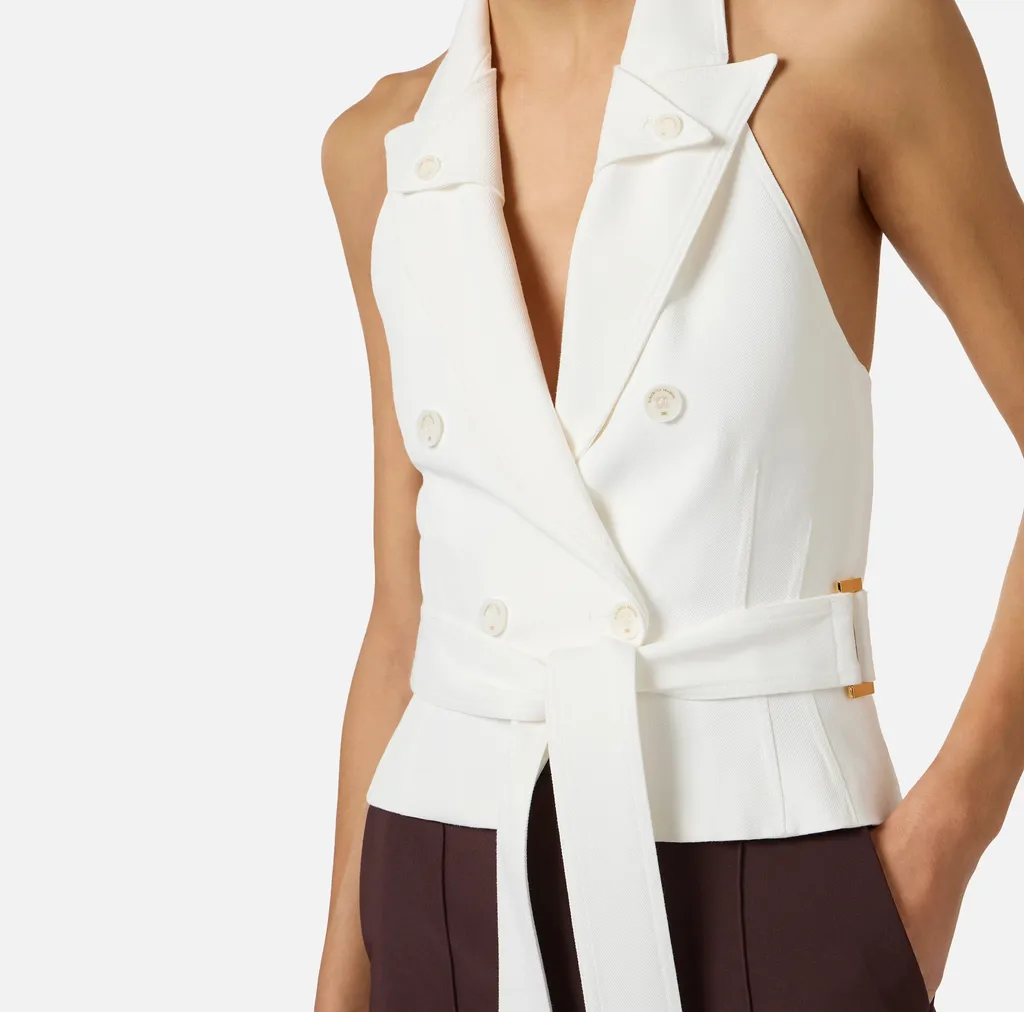 Elisabetta Franchi V-Neck Belted Vest