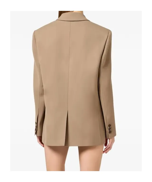 Embroidered-Pocket Single-Breasted Blazer